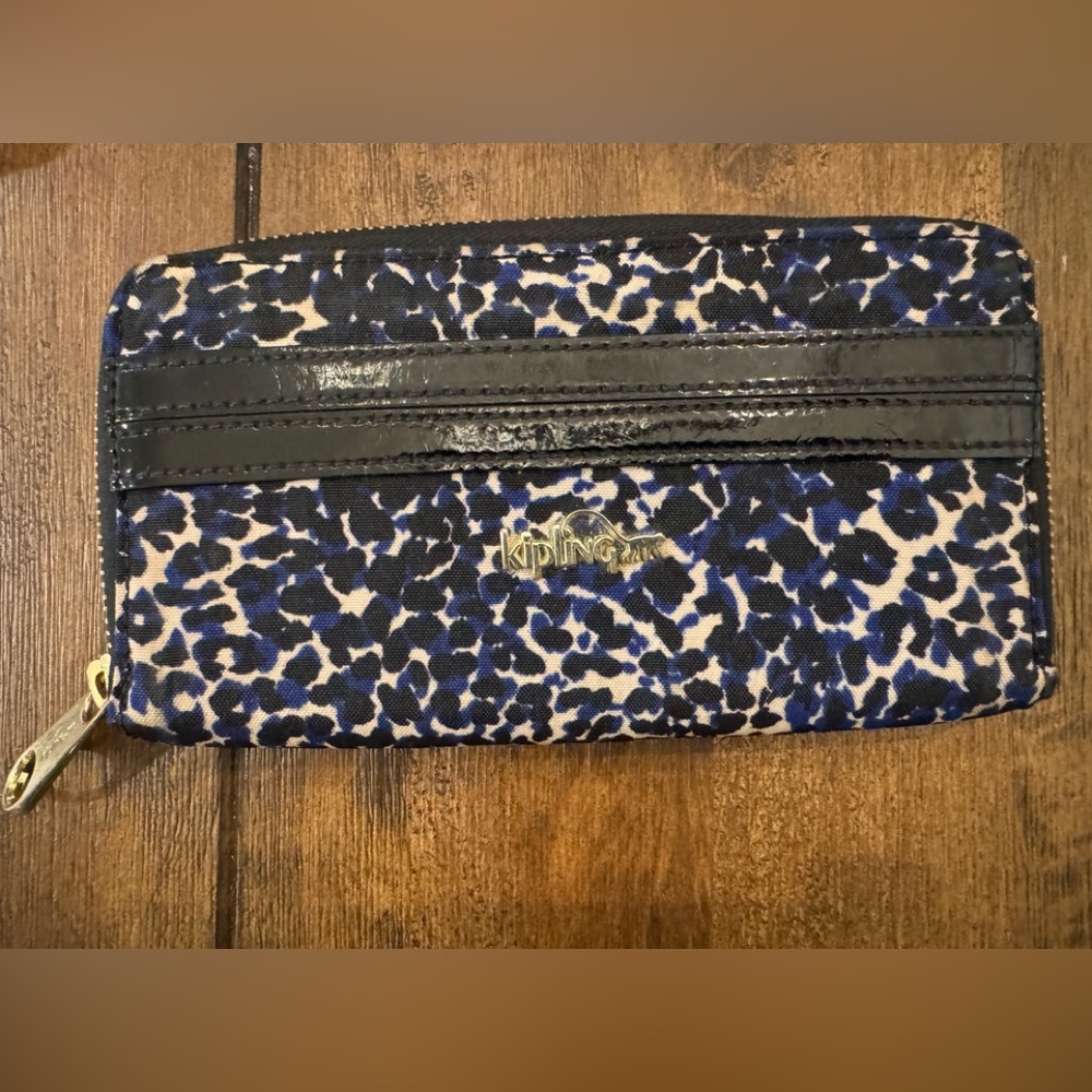 Kipling Black and Blue Patterned Wallet or Clutch